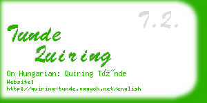 tunde quiring business card
